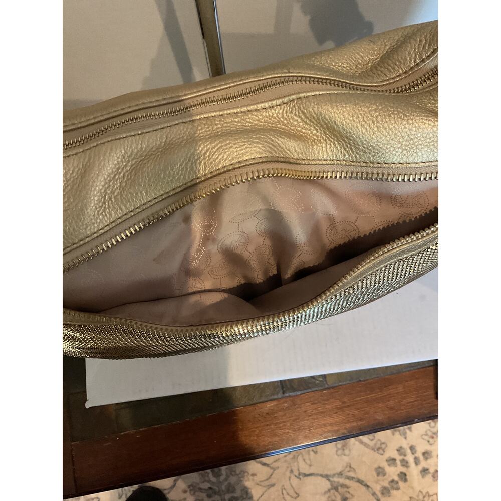 Michael Kors Large Gold Mess and Leather Hobo Shoulder Bag - Picture 3 of 12